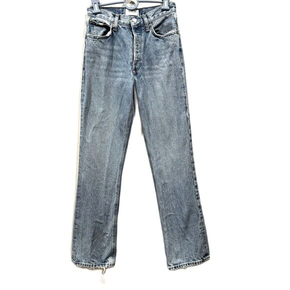 Agolde Relaxed Boot Jeans Organic Cotton Button Fly Relaxed Wireless Women sz 24 - Picture 2 of 10